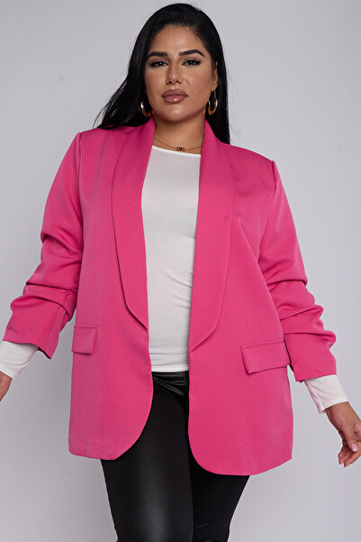OEM Sacou Plus Size cu Maneca Incretita si Detalii de Buzunare