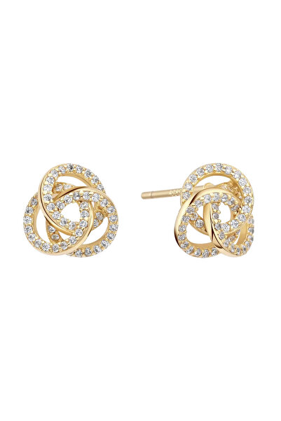 Lisa&Co. Cercei Argint Entangled Circles Argint placat cu aur galben / Zircon...