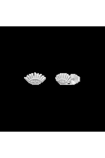 Lisa&Co. Cercei Argint The Eye Argint placat cu rodiu / Zircon / Alb