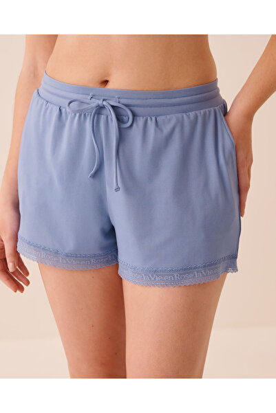 La Vie en Rose Logo Lace Trim Super Soft Pajama Shorts