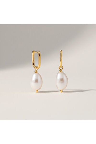 Oria Jewelry Gold-plated 925 silver earrings with pearl
