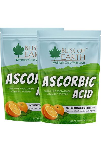 Bliss of Earth Ascorbic Acid Powder, 2x226 gm | Pure Food Grade Vitamin-C Ric...