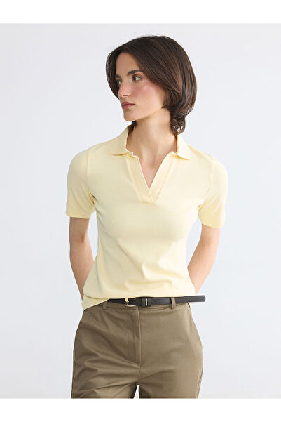 LC Waikiki Beige Polo Neck Women's T-Shirt