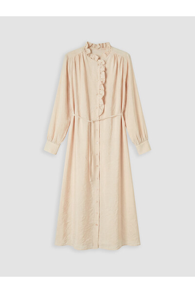 LC Waikiki Nevavm Frilled High Neck Modal Blend Dress with a Difference