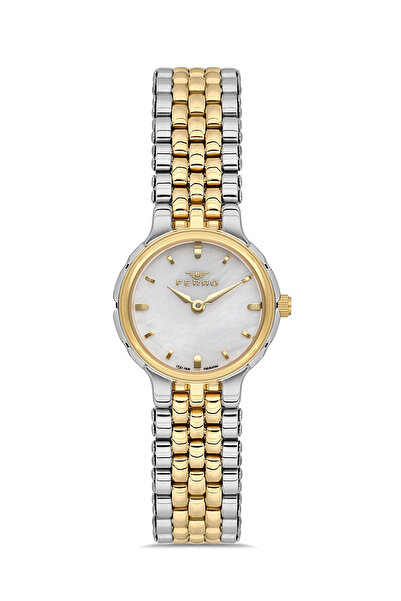 FERRO Yellow and Silver Steel Cord Women's Wristwatch Fl21589A-D 3Atm Water R...