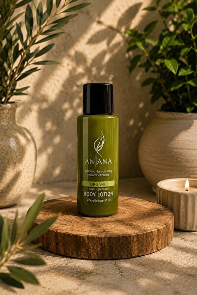 ANJANA Organic Body Lotion Zeytinyağı & Yeşil Çay Özlü Vücut Losyonu 50 ml Nemlendirici ve Besleyici