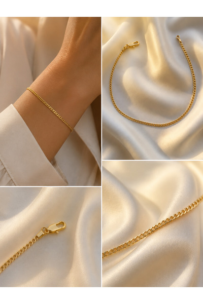 Dyg Glow Minimal Gold Chain Xuping Bileklik 19 CM
