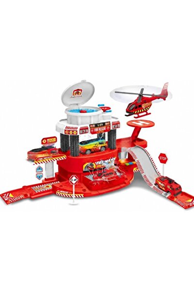 DAT Car Track Play Set by, Toy Cars for Boys Fire Rescue Garage with Helicopt...