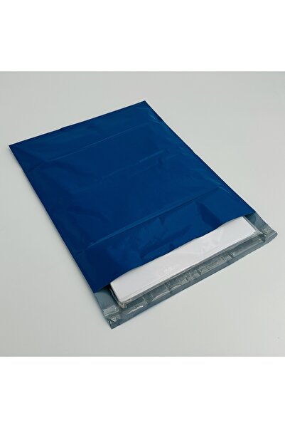 Set 50 Blue Courier Bags 260x350 mm Self-Adhesive Made of Resistant, Waterpro...