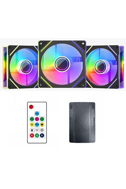 1stPlayer Set 3 ventilatoare 1stPlayer® Combo FC-bk aRGB, controller si telec...