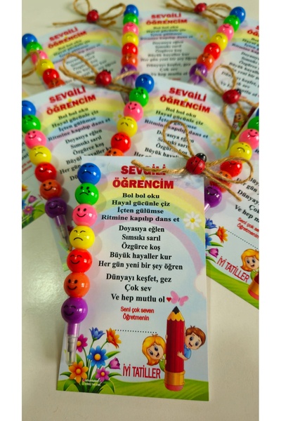 SOFT Sevgili öğrencim temalı kart Yumurtlayan kurşun kalem – Öğretmen Hediyesi 20 adet