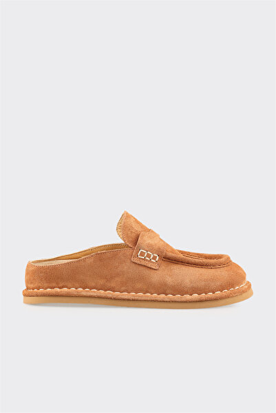 Elle Shoes Taba Deri Kadın Terlik