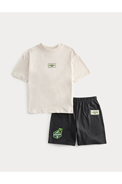 Marks & Spencer Minecraft Pamuklu Pijama Takımı