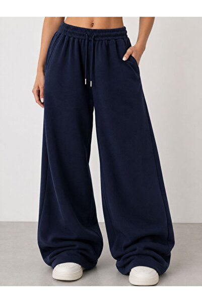COLNY Women's Navy Blue Loose Fit Sweatpants