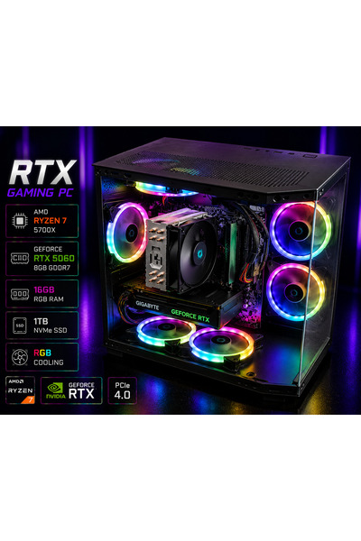 ASUS PC Gaming Ryzen 7 5700X RTX 5060 16GB 1TB RGB