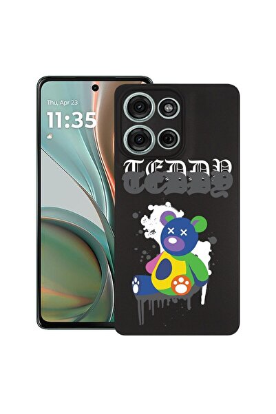bestcase Калъф за Motorola Moto G15, Мече в пастелни цветове, Тънък силиконов...