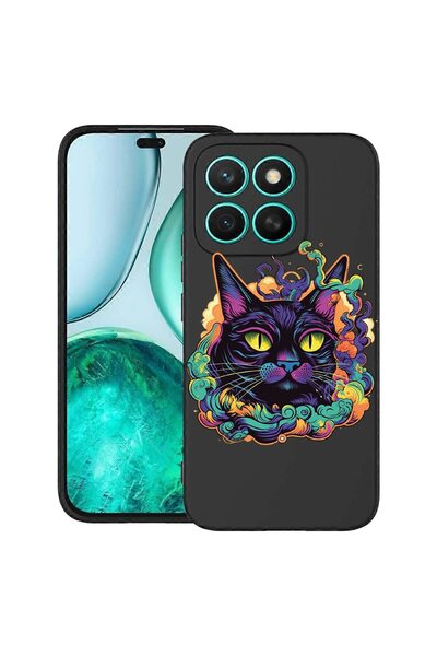 bestcase Husă pentru Honor X8C, Culori de vis - Pisică Neagră, Silicon subțir...