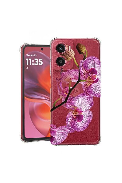 bestcase Противоударен калъф, съвместим с Motorola Moto G06, Флорален - Розов...