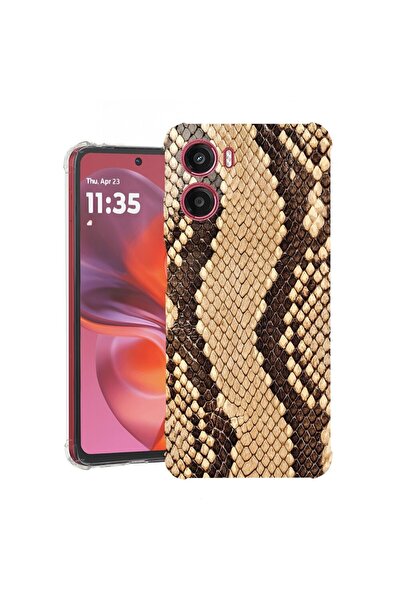bestcase Θήκη για Motorola Moto G05, Αντικραδασμική 1.5MM, Μοτίβο δέρματος φι...