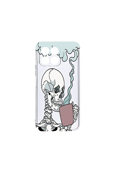 bestcase Прозрачен силиконов калъф, съвместим с Honor X8 5G, с дизайн на чере...
