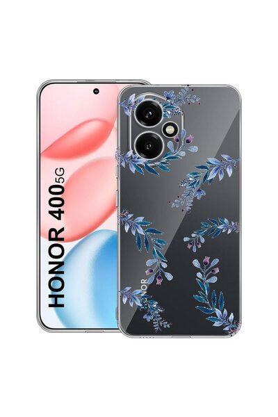 bestcase Διαφανής Θήκη Σιλικόνης για Honor 400, Μπλε Λουλούδια, 2036423 T 116