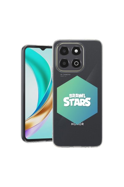 bestcase Прозрачен тънък силиконов калъф, съвместим с Honor X6c, Brawl Stars,...