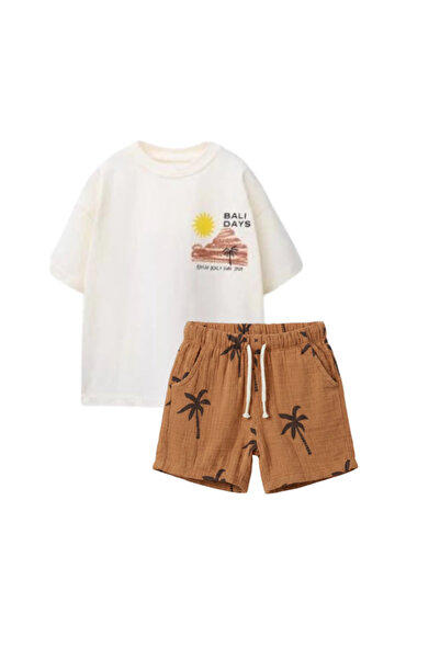 Generic Brand Children's Palm Muslin Shorts and Top Set