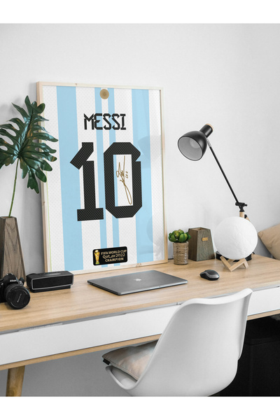 Base Concept Lionel Messi 10 World Cup Signed Jersey Design Poster Painting (...