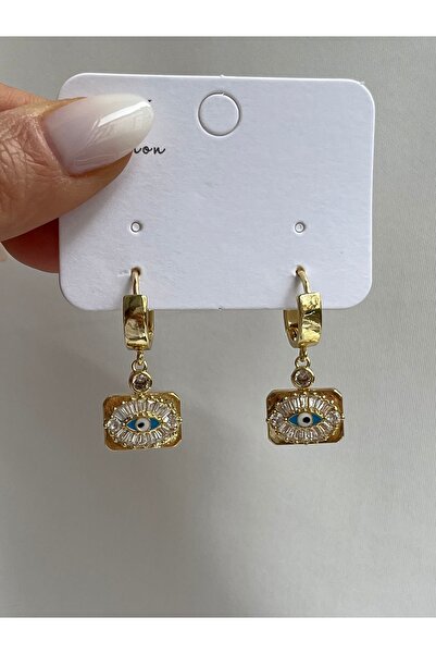 Twinssis Accessories أقراط على شكل عين مع رموش متدلية