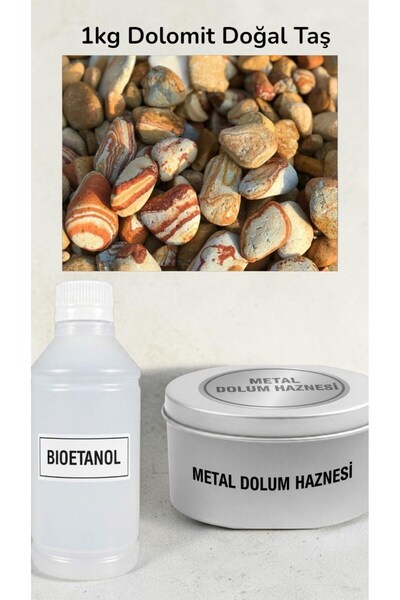 Technow Vintage Eskitme Desenli Dumansız Masa Şöminesi Ateş Çukuru (200ml Bioetanol+Hazne)