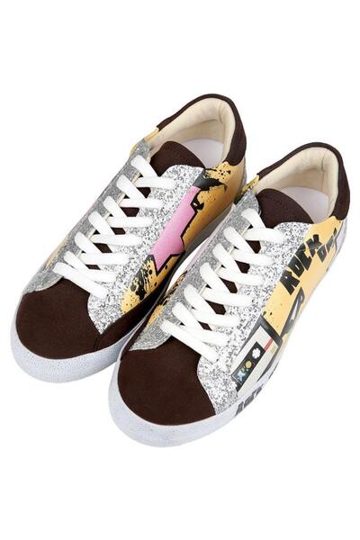 Dogo Women's vegan leather multicolor sneakers - rock on design