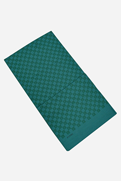 Zühre Monogram Patterned Seher Emerald Shawl 0106