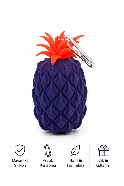 4nio Portofel și breloc din silicon cu design ananas