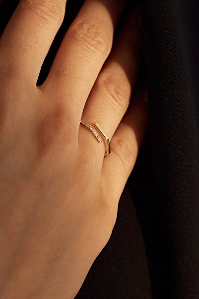 Lisa&Co. Inel Aur Octagon 52 mm / Aur roz&diamant / Diamant alb