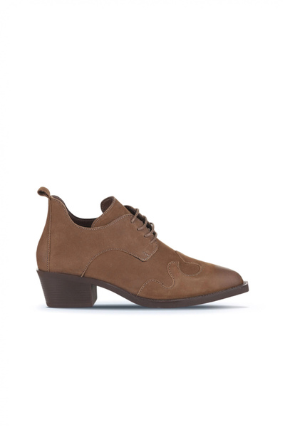 BUENO Brown Light Nubuck Women's Heeled Boots