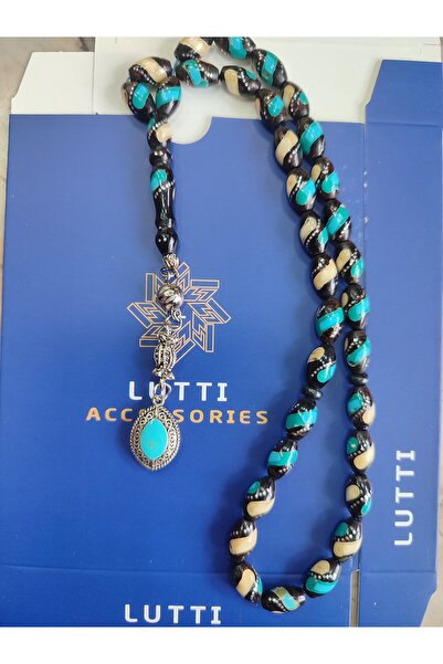 Lutti Specially Crafted Silver-Engraved Yüsur Stone Prayer Beads