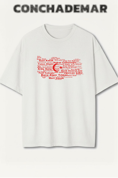 Vordevia Tricou din bumbac premium supradimensionat cu imprimeu pentru echipe...