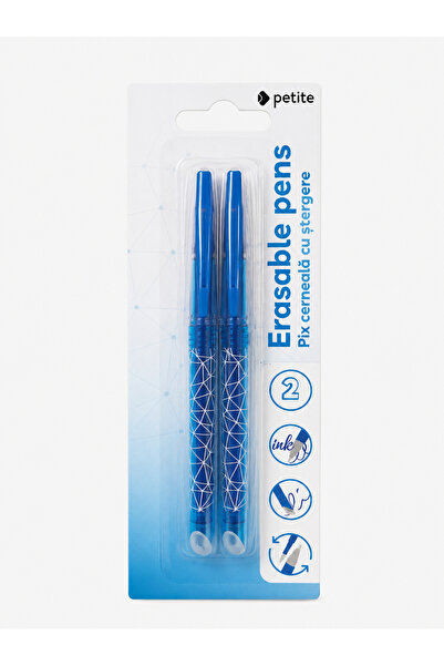 PETITE Set of two Petite erasable pens, blue ink, 0.7mm