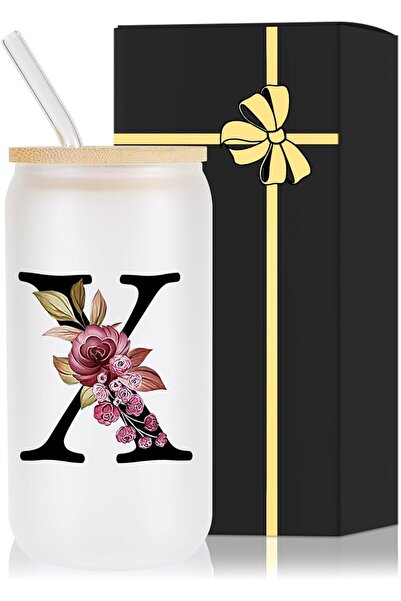 NASAQ Monogrammed Glass Drinking Cup With Lid Straw Women Female Teacher for ...