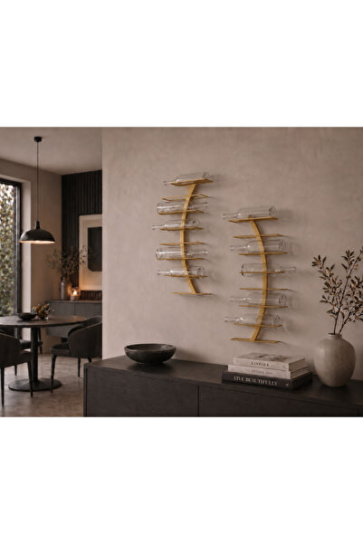 RackAndCork Rack And Cork - Duvara Monte Şişe Rafı, Modern Minimalist Metal Ş...