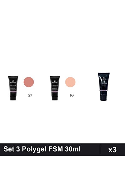 FSM Set 3 Polygel 30ml - Nr.27, Nr.10, Nr.22 - Constructie Unghii