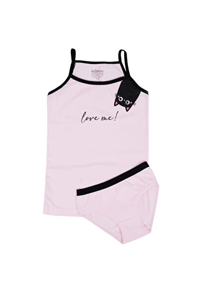 Katamino Kedi̇ci̇k Slip Tank Top Set with Rope Straps - Pink