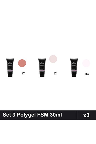 FSM Set 3 Polygel 30ml - Nr.27, Nr.32, Nr.04 - Constructie Unghii