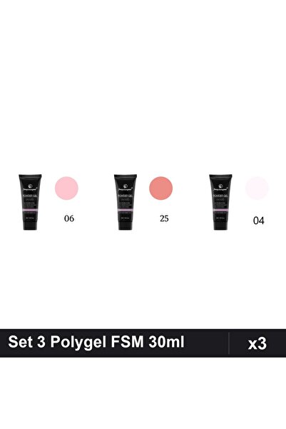 FSM Set 3 Polygel 30ml - Nr.06, Nr.25, Nr.04 - Constructie Unghii
