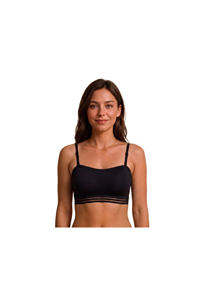 westicgiyim Laser Cut Strapless Bra with Removable Pads and No Underwire