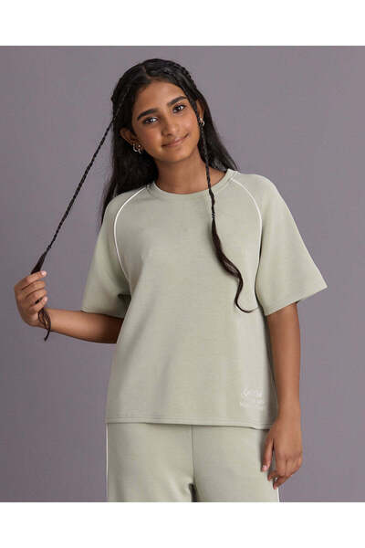 REDTAG Senior Girls Green Scuba Top