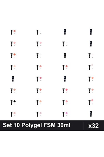 FSM Set 10 Polygel 30ml - Nr.27, Nr.03, Nr.15, Nr.23, Nr.09, Nr.06, Nr.02, Nr...