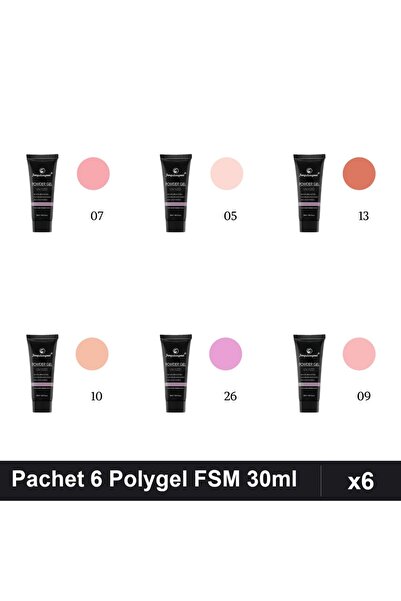 FSM Set 6 Polygel 30ml - Nr.05, Nr.07, Nr.09, Nr.10, Nr.13, Nr.26