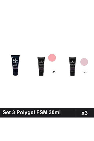 FSM Set 3 Polygel 30ml - Nr.15, Nr.24, Nr.31 - Constructie Unghii