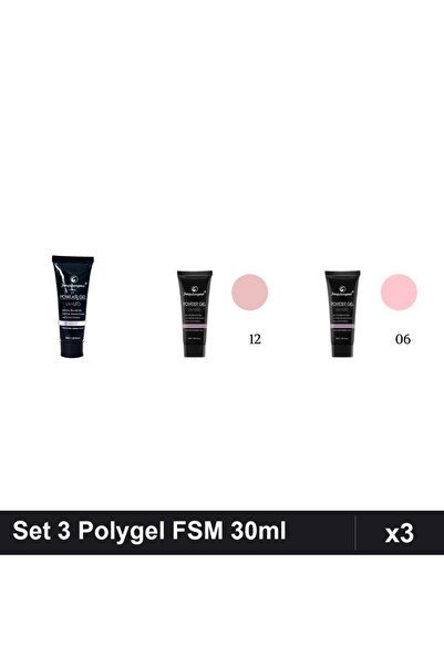 FSM Set 3 Polygel 30ml - Nr.17, Nr.12, Nr.06 - Constructie Unghii